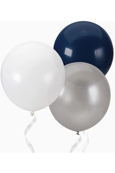 Öztürkpartievi 60 Adet Gece Mavisi Gümüş Balon