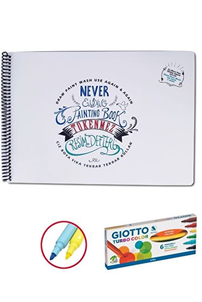 Akademi Çocuk -tükenmez Resim Defteri-2 - 25x35cm & Gietto 6 Lı Turbo Color