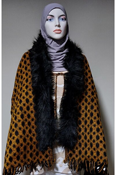 ARMİZA شال نسائي شتوي سميك مصنوع من الفرو الصناعي الناعم