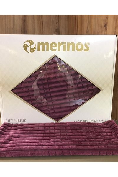 DUNBE HOME Merinos Modern Line 3 Piece Double Boxed Blanket Set (1 Blanket-2 Pillowcases)