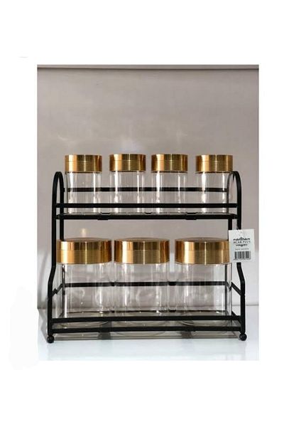 ACAR Luxury Glass Spice Rack with Gold Stand