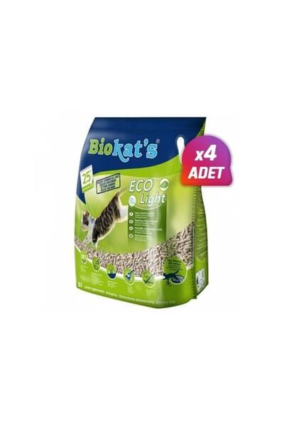 Biokats 4 Adet - Eco Light Pelet Kedi Kumu 5 Lt