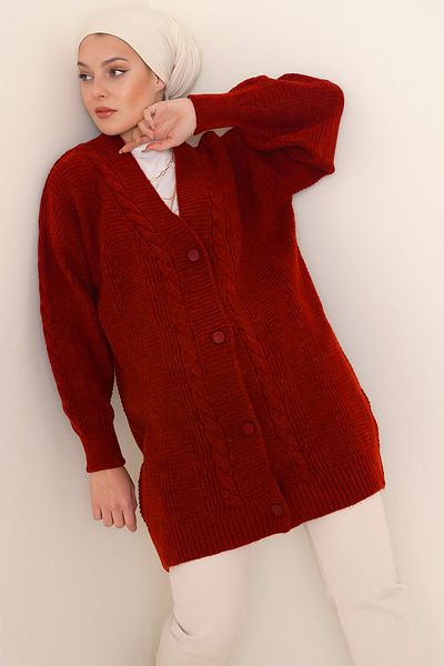 Bigdart 15768 Hijab-Strickjacke – Rot