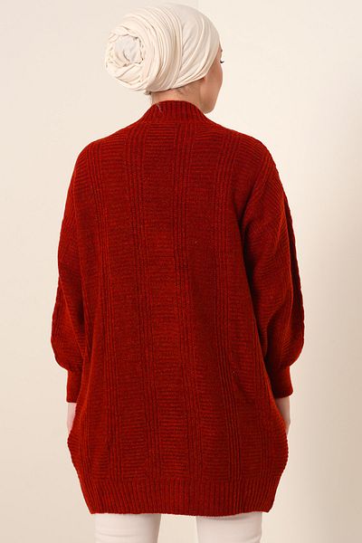 Bigdart 15768 Hijab-Strickjacke – Rot