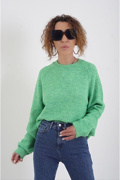 Zelish My Sister سترة أليز خضراء برقبة دائرية