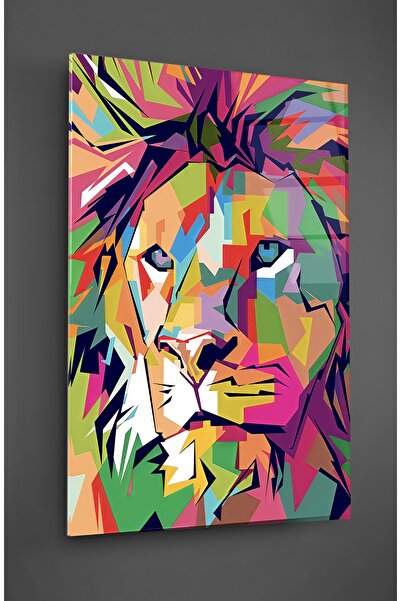 TAULART Pictură pe sticlă Pop Art cu leu