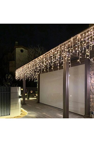 ACK 2 Metre 80x60x40 Saçak Eklemeli Günışığı Yanar Beyaz Çakarlı Beyaz Kablolu Yılbaşı Süsü