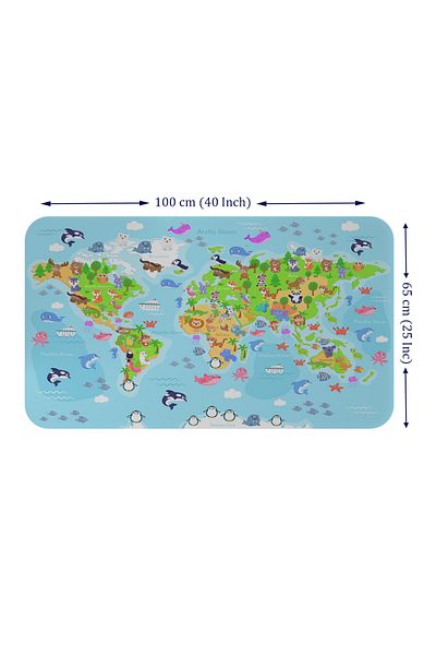 HARGE Educational World Map World Atlas Children's and Baby's Room Wall Sticker