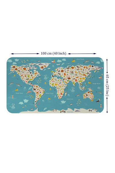 HARGE Educational World Map World Atlas Children's and Baby's Room Wall Sticker