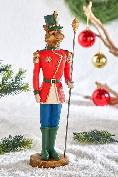 Waldern 34cm Christmas Decorative Cat Soldier Figure