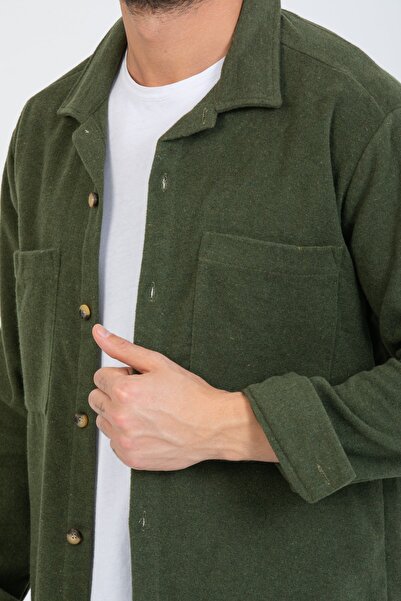 coder Ανδρικό πουκάμισο ξυλοκόπο με διπλή τσέπη με κανονική εφαρμογή