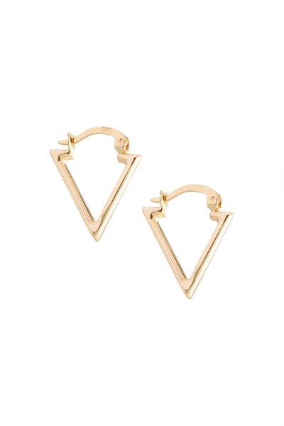 Uşaklıhafız 1945 14 Ayar Altın Küçük Boy Geometrik Üçgen Model Küpe