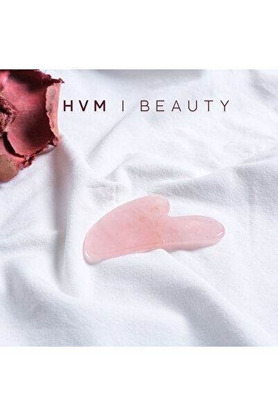HVM Pembe Kuvars Kalp Gua Sha Masaj Taşı