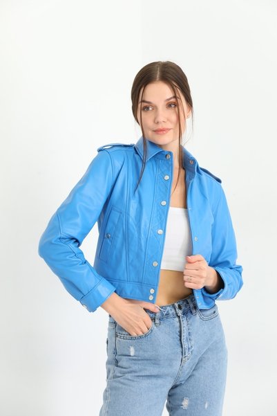ZanDeri سترة جلدية قصيرة