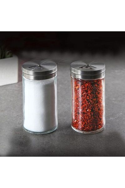 qussine Set of 2 Glass Salt Pepper Shakers Set