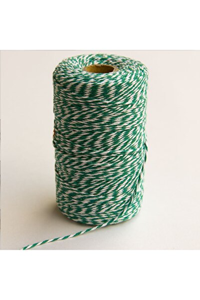 BarokBonbon 230 Meters Green White Package Rope Gift Packing Rope Martençka Rope Twine Baker