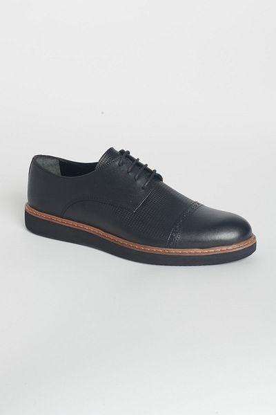 ALTINYILDIZ CLASSICS Men's Black 100% Leather Casual Shoes