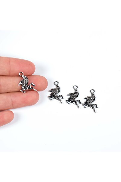 yfhobi 5 Adet - 19 Mm Kanatlı At Desenli Metal Uç, Takı Malzemesi, Boyalı Güm...