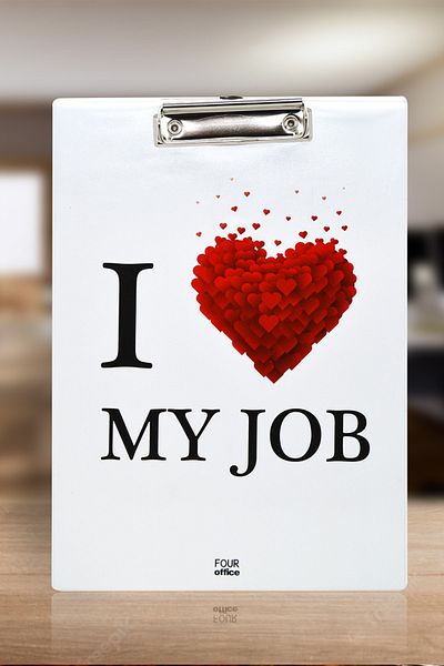Four Office A4 I Love My Work - I Love Job Printed Quality Secretarial File