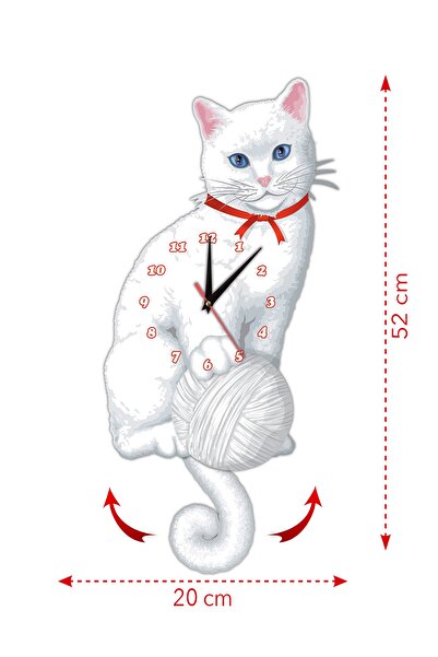 goodtime Van Kedisi Dekoratif Sarkaçlı Duvar Saati