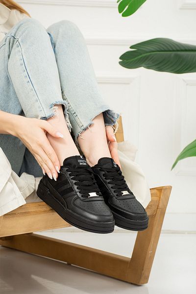 Nstil Καθημερινά Unisex Μαύρα αθλητικά παπούτσια με κορδόνια Άνετα αθλητικά παπούτσια περπατήματος με χοντρή σόλα 191