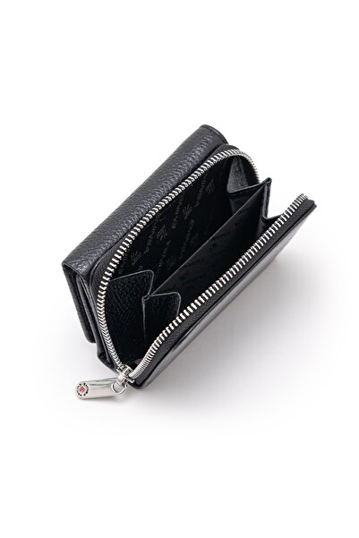 Eminsa Siyah Hakiki Deri Kadın Cüzdanı