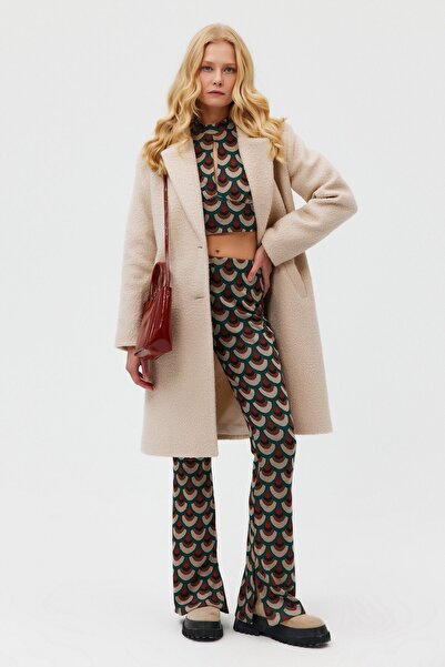 Açelya Okcu Cut Out Patterned Knitted Trousers Top and Bottom Set