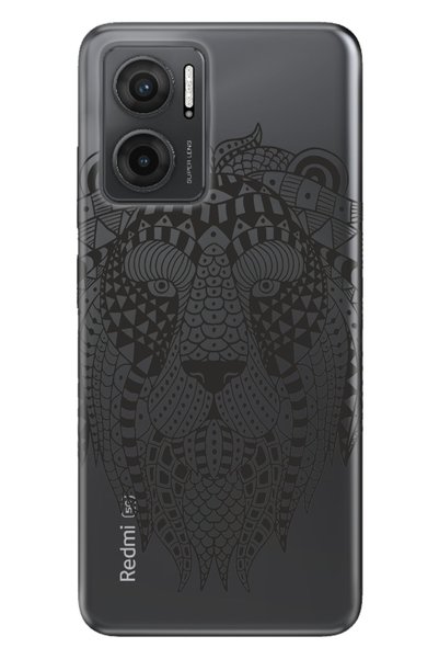 Cekuonline Xiaomi Redmi Note 11E Case 0.4mm Silicone Patterned Geo Lion
