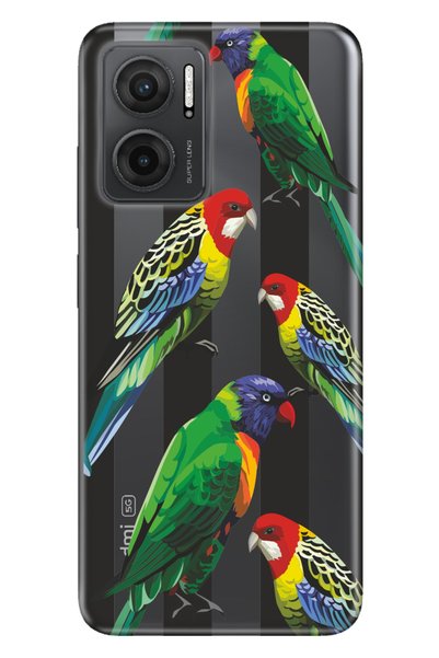Cekuonline Xiaomi Redmi 10 5g Case 0.4mm Silicone Patterned Parrot