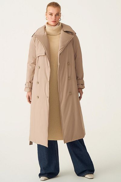 Perspective Clairs Regular Fit Men's Collar Midi Size Stone Color Women's Coat