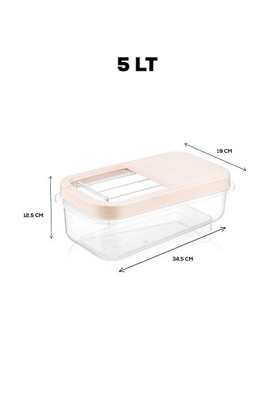 Meleni Home 5 Lt Tablet Detergent Storage Box - Labeled Sliding Lid Cream