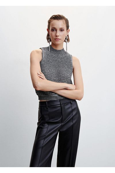 MANGO Woman Pletená halenka Lurex