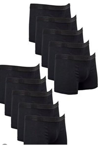 MOSTESS Μαύρο Ανδρικό Boxer Lycra Cotton Πακέτο 10