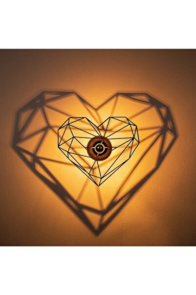 hü ma tasarım ve aksesuar تصميم عاكس على شكل قلب من الخشب الطبيعي MDF ليزر ري...