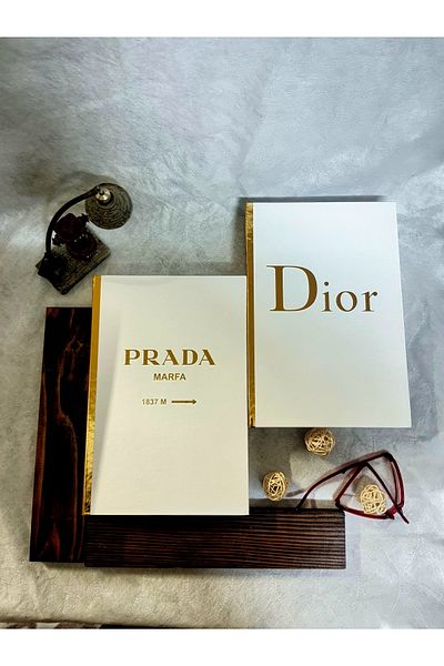 Saccura Decor Σετ Dior& Prada White&Gold Σετ διακοσμητικό κουτί βιβλίων