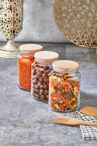 FBZhome 3-Piece Vacuum Jar with Lid 800ml
