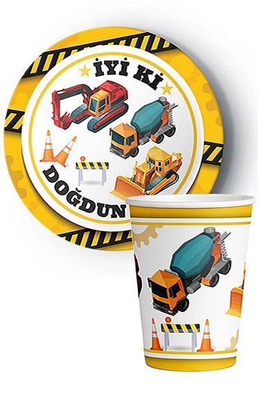 DÜVENCİ TİCARET Construction Theme Truck Concept Party Set