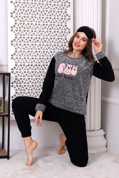 Wordex Set pijamale moale Fwn 3016 Plush Welsoft Fleece iarnă pentru femei