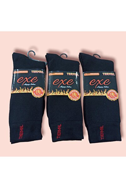 EXE HAPPY COLORS Мъжки чорапи от кърпа, черни, 3 чифта