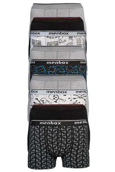 MENBOX Κλασικό ανδρικό μπόξερ 9 τεμαχίων με μικτό σχέδιο Lycra