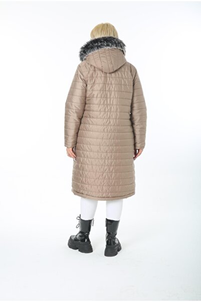 By Alba Collection Γυναικείο παλτό με καπιτονέ πλεονάζον βιζόν