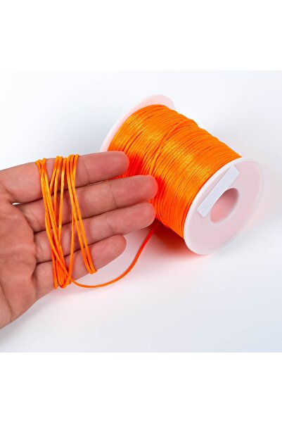 yfhobi 10 Metre - 1 Mm Floş Ip, Bileklik Ipi, Sıçan Kuyruğu Ip, Turuncu Renkli, Takı Ipi