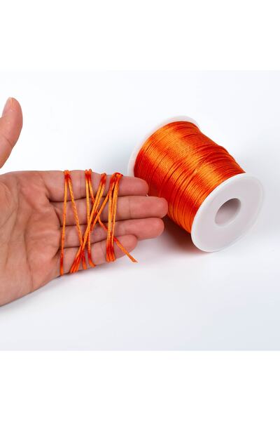 yfhobi 10 Metre - 1 Mm Floş Ip, Bileklik Ipi, Sıçan Kuyruğu Ip, Kehribar Turuncu Renkli, Takı Ipi