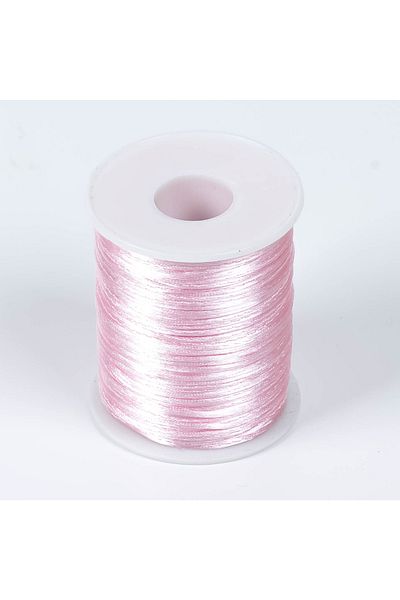 yfhobi 10 Meters - 1 Mm Flush Rope, Bracelet Rope, Rat Tail Rope, Candy Pink Color, Jewelry Rope