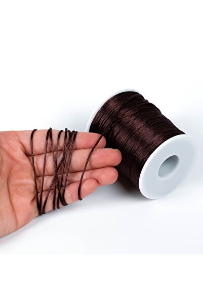 yfhobi 10 Metre - 1 Mm Floş Ip, Bileklik Ipi, Sıçan Kuyruğu Ip, Koyu Kahve Renkli, Takı Ipi