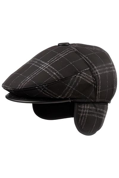 Kardelen Butik Denizli Warm Winter Plaid Eared Hat (58-59 Cm) (Standard Size)