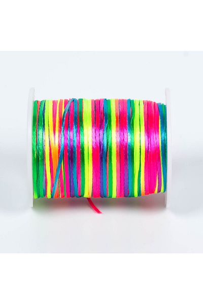 yfhobi 10 Meters - 1 Mm Flush Rope, Bracelet Rope, Rat Tail Rope, Rainbow Mixed Color, Jewelry Rope
