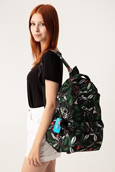 NEMO BAGS School Bag Khaki Large Size Unisex Waterproof Fabric Travel Bag wit...