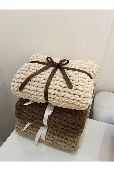 Genel Markalar /puffy El Örgüsü Bebek Battaniyesi Bal Köpüğü 100*100