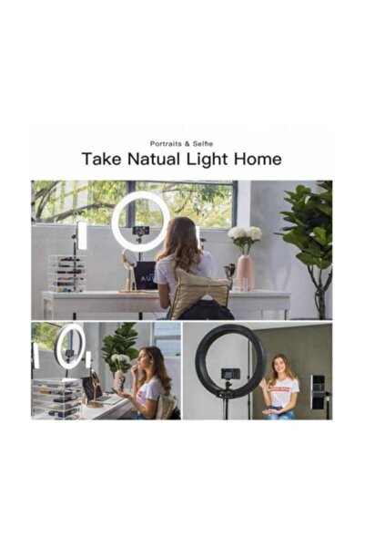 SAYWİN Kuaför Makyaj Çekimleri Ring Light Sürekli 10 inç Işık 2m